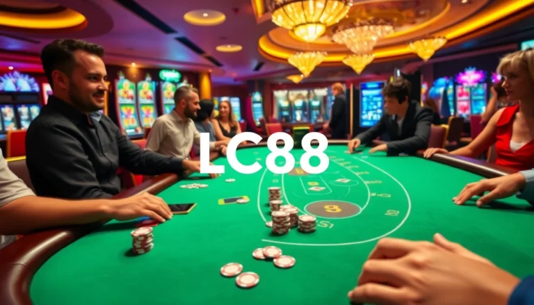 Players enjoying blackjack at a casino with digital interface from https://lc88.us/ showcasing their gaming options.
