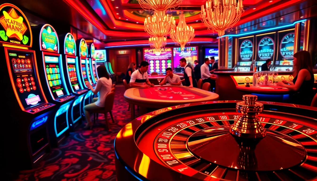 Experience the excitement of new888 with players at a roulette wheel, buzzing energy of a lively casino.