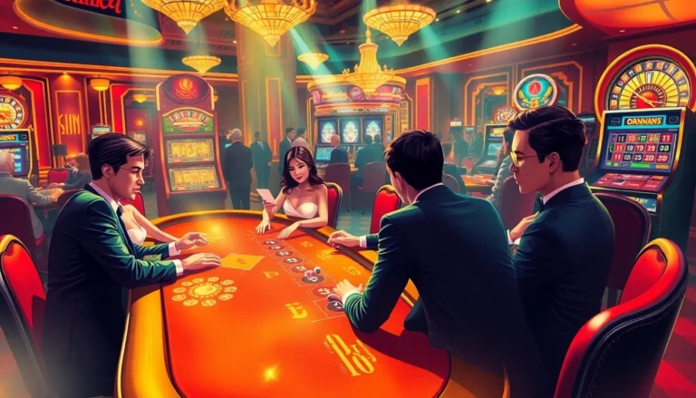 Experience the thrill of winning at okwin casino with players at a blackjack table.